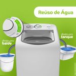 Imagem-ilustrativa-de-reuso-de-agua-com-a-maquina-de-lavar-no-centro-do-lado-esquerdo-um-balde-contendo-agua-e-do-lado-direito-um-tanque-contendo-agua.