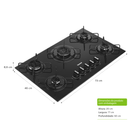 Cooktop 5 Bocas a Gás Consul com Queimadores Especiais e Mesa de Vidro - CDS75AE