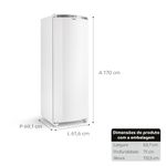 Freezer-vertical-posicionado-na-diagonal-com-ilustracoes-de-suas-dimensoes-em-sua-volta