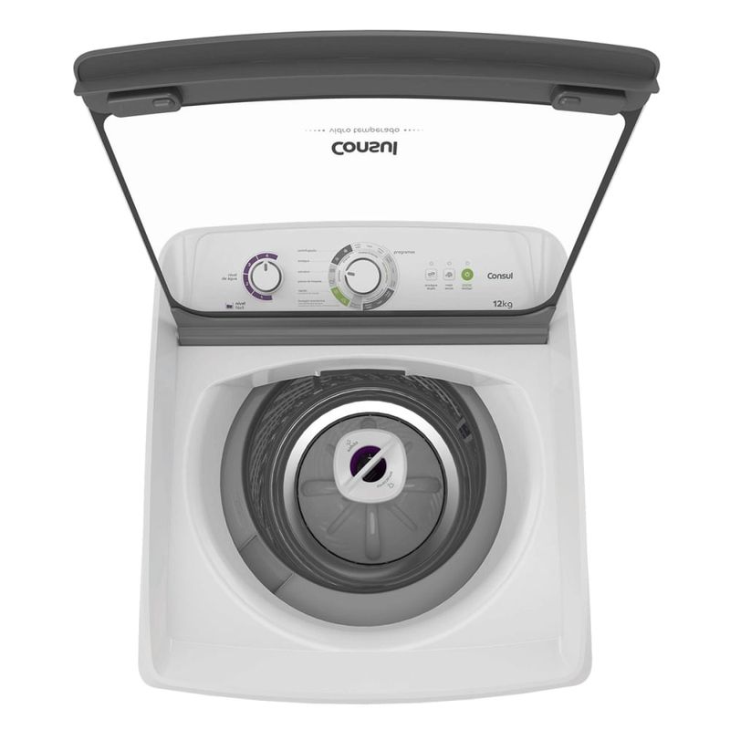 Imagem-superior-da-maquina-de-lavar-com-a-tampa-aberta-e-seu-interior-vazio.