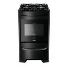 Fogão Consul 4 bocas preto com mesa de vidro e grades individuais super estáveis - CFO4VBE