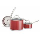 Conjunto de panelas de inox esmaltado - 3 peças