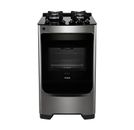 Fogão Consul 4 Bocas Cor Inox com Mesa de Vidro e Grade de Ferro Fundido - CFO4VAR