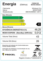 Brastemp_Micro_ondas_BMO45AR_Selo_Inmetro_220v