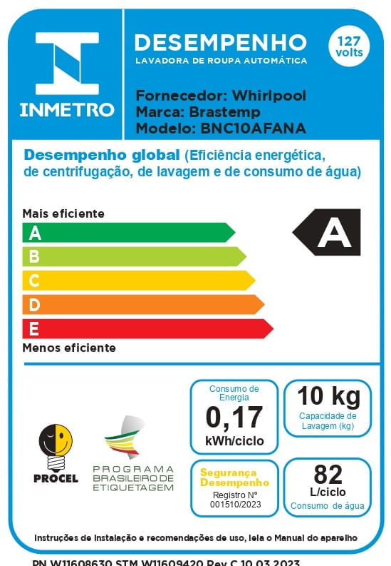 Brastemp_Lava_Seca_BNC10AF_Selo_Inmetro_127v