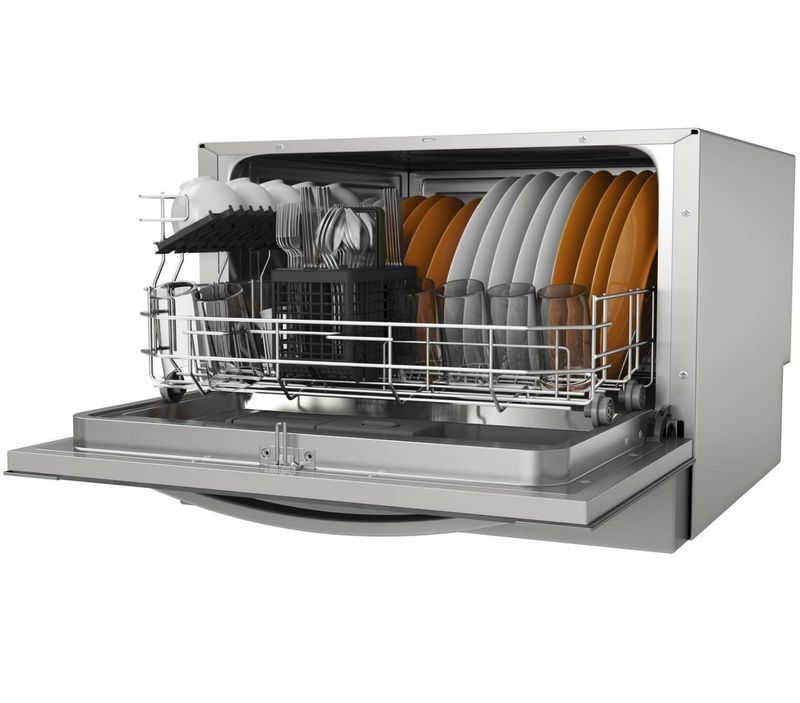 Lava-loucas---Maquina-de-lavar-loucas-de-embutir-6-servicos-cinza-Brastemp---Aberta-Cheia