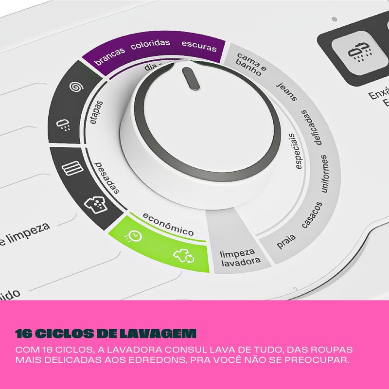 Consul_Lavadora_CWB10BB_16_Ciclos_de_lavagem