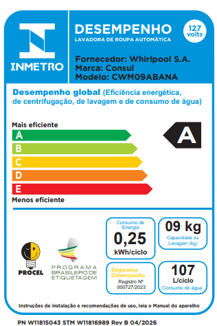 Consul_Lavadora_CWM09AB_Selo_Inmetro_127v