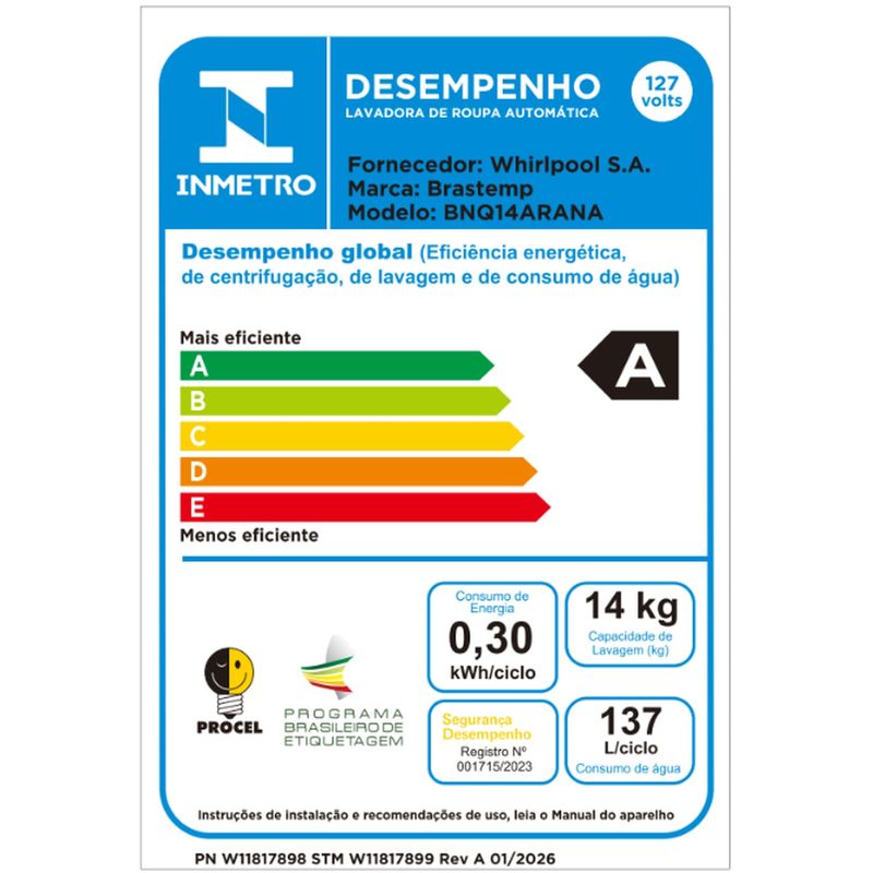 Brastemp_Lava_Seca_BNQ14AR_Selo_Inmetro_127v